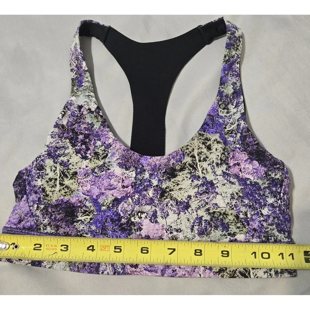 Lululemon Break Free Sports Bra T Shaped Back Purple/Black Size 4 No Inserts